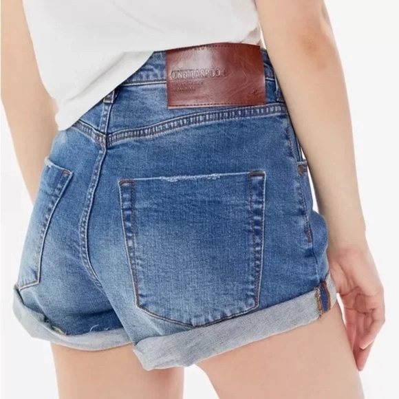One Teaspoon Pants - One Teaspoon High Waist Bandits Blue Jean Shorts Size 23